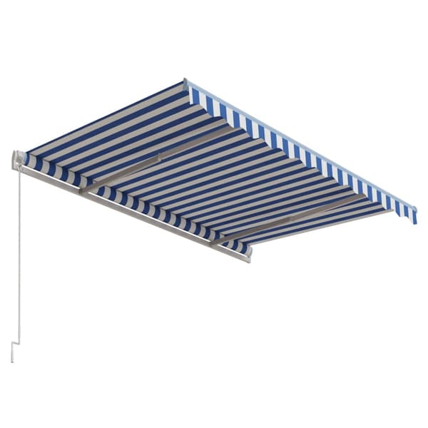 Automatisk markis 300x250 cm blå och vit