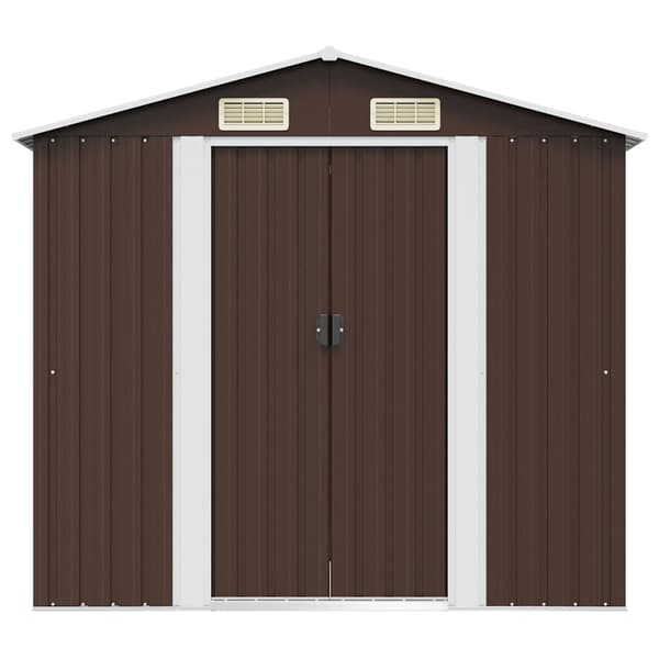 Förvaringsbod brun 204x132x186 cm stål