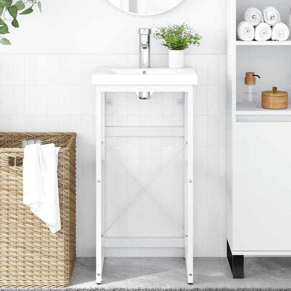 Ram för tvättställ vit 40x38x83 cm järn