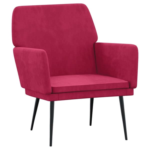 Fåtölj vinröd 62x79x79 cm sammet