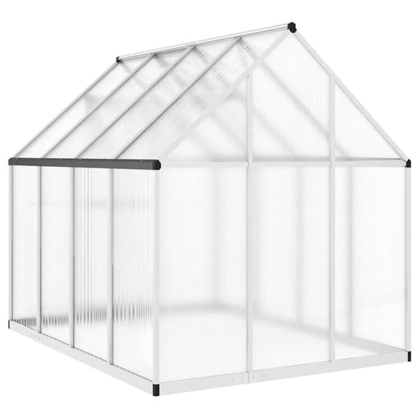 Växthus med ram silver 224x169x195 cm aluminium
