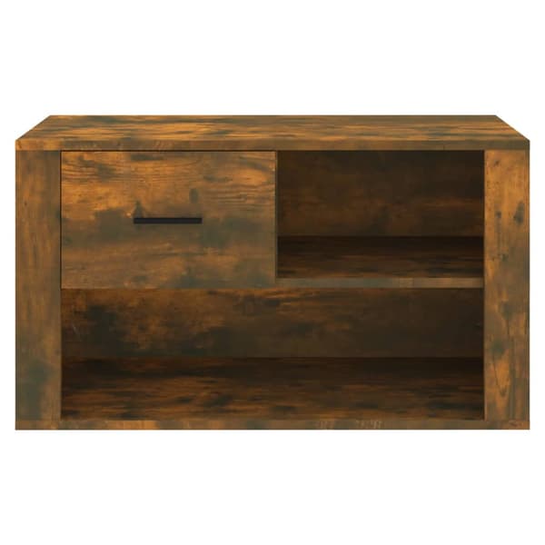 Skoställ rökfärgad ek 80x35x45 cm konstruerat trä