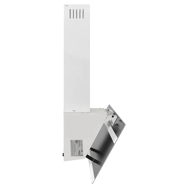 Köksfläkt 90 cm stål och härdat glas vit