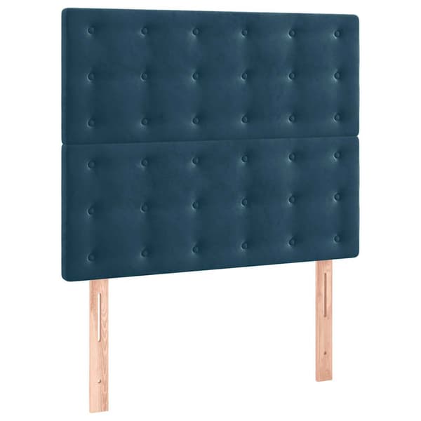 Sänggavel mörkblå 90x5x118/128 cm sammet