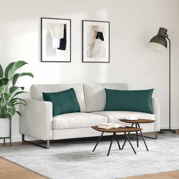 Sofakuddar 2 pcs Mörkgrön 80 x 40 cm tyg