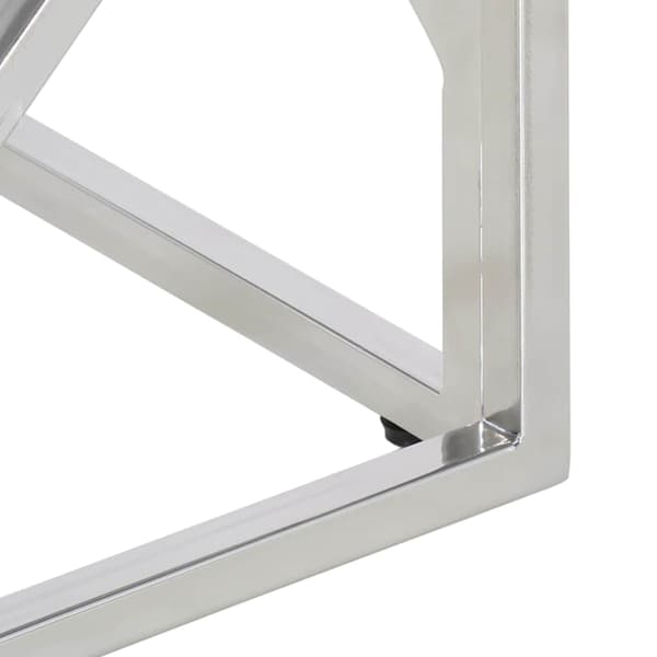 Soffbord silver rostfritt stål och härdat glas