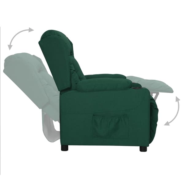 Reclinerfåtölj mörkgrön tyg