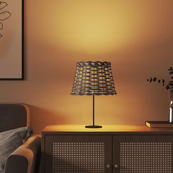 Lampskärm brun Ø20x15 cm korgmaterial