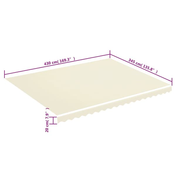 Ersättningstyg för markis gräddvit 4,5x3,5 m polyester