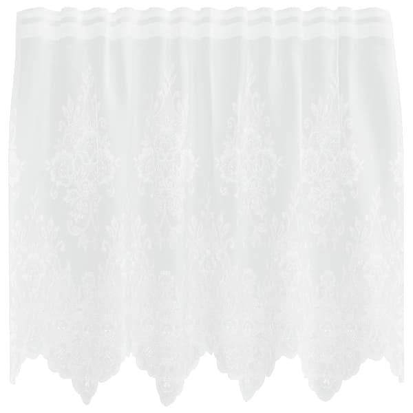 Spetsgardin med gardiner Blommor Vit 100 x 150 cm Polyester