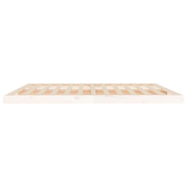 Sängram vit 200x200 cm massiv furu