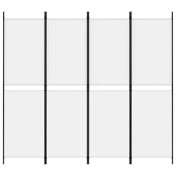 Rumsavdelare 4 paneler vit 200x180 cm tyg