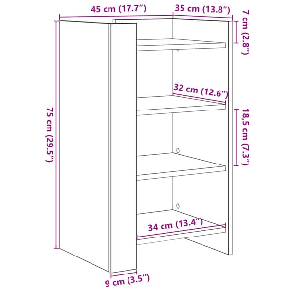 Skänk vit 45x35x75 cm konstruerat trä