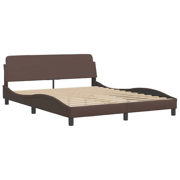 Bed Frame "Dover" Brown 160x200 cm Faux Leather