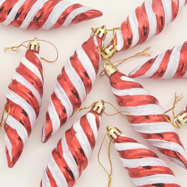 Jul Spiralformad Kula 40 pcs Röd Plast