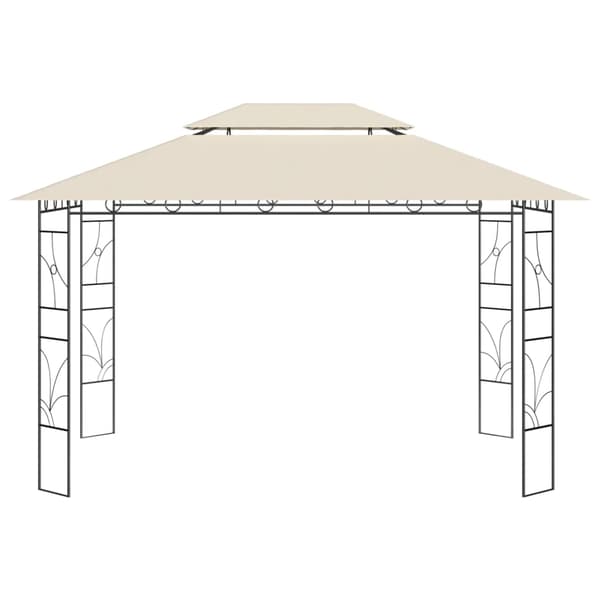 Paviljong 4x3x2,7 m gräddvit 160 g/m²