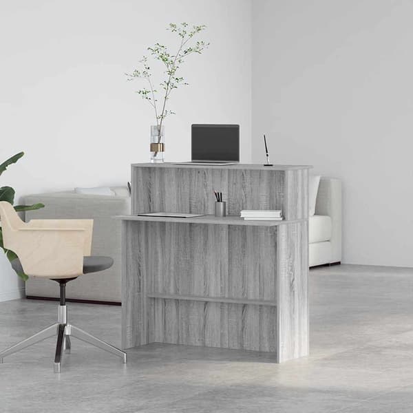 Receptionsdisk grå sonoma 100x50x103,5 cm konstruerat trä