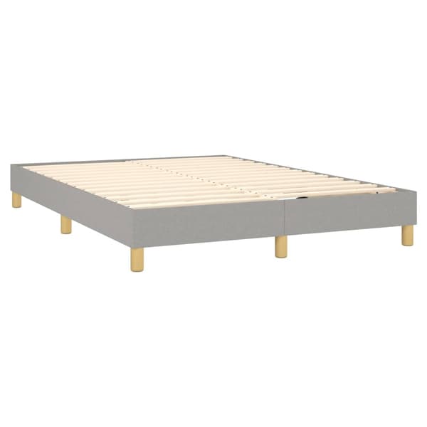 Boxspring-sängram ljusgrå 140x190 cm tyg