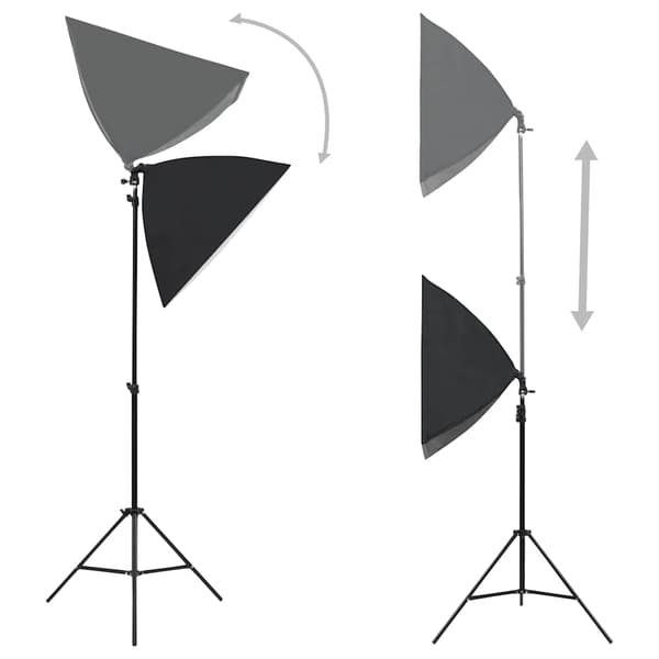 Professionella studiolampor 2 st 40x60 cm stål svart