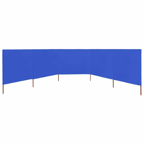Vindskydd 5 paneler tyg 600x80 cm azurblå