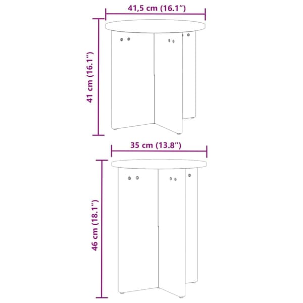 Kaffeebord 2 pcs Naturfärg