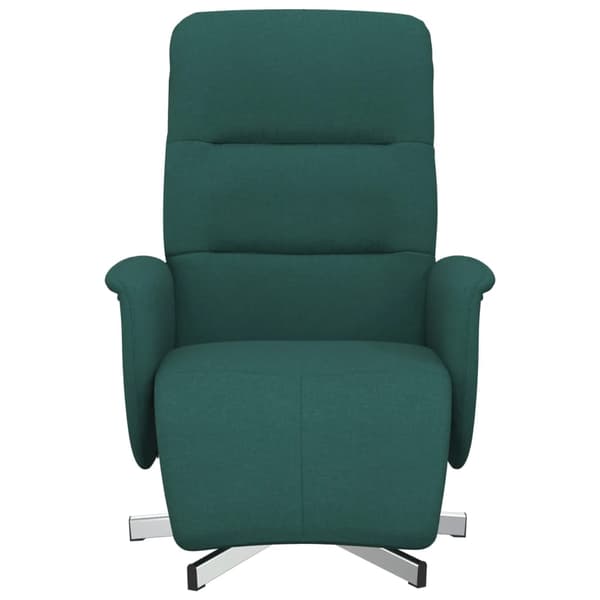 Reclinerfåtölj med fotstöd mörkgrön tyg