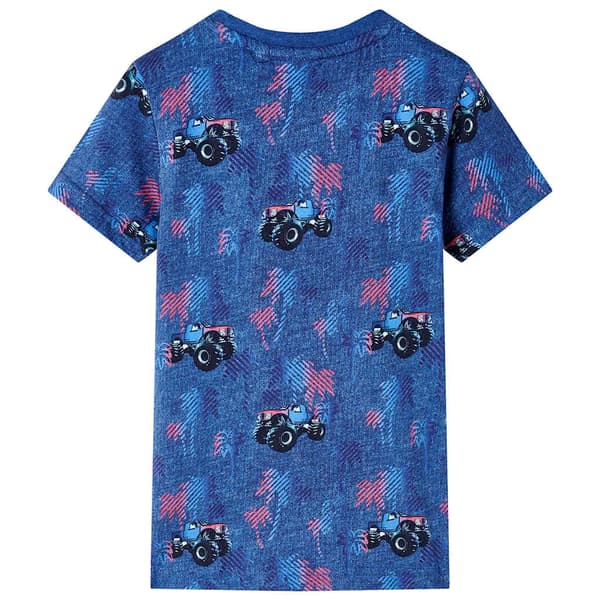 T-shirt för barn grå mörkblå melange 104