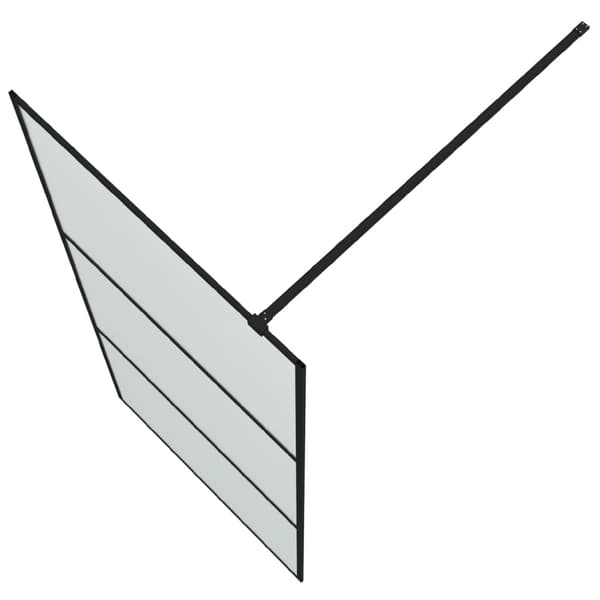 Duschvägg svart 90x195 cm halvfrostat ESG-glas