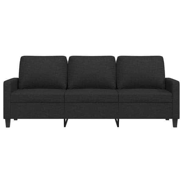 3-sitssoffa svart 180 cm tyg