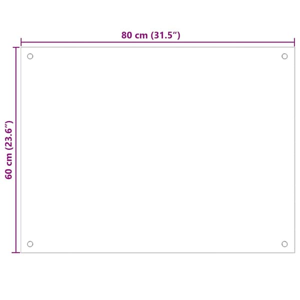 Stänkskydd 2 st vit 80x60 cm härdat glas