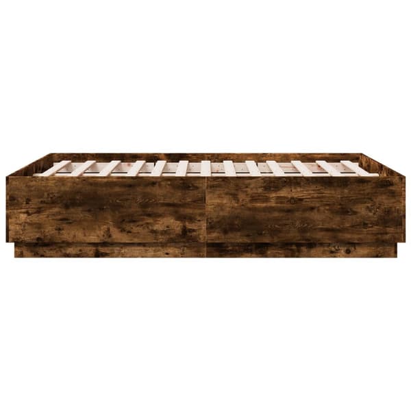 Sängram rökfärgad ek 135x190 cm konstruerat trä