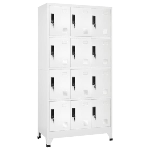 Förvaringsskåp vit 90x45x180 cm stål