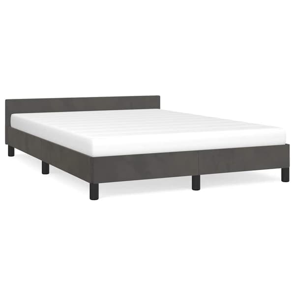 Sängram utan madrass mörkgrå 140x190 cm sammet