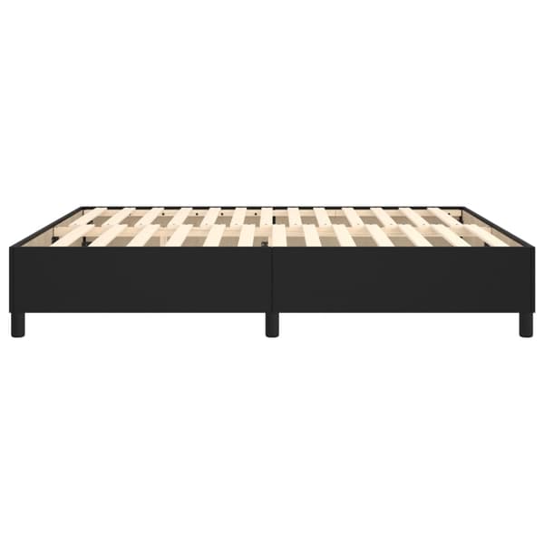 Boxspring-sängram svart 160x200 cm konstläder