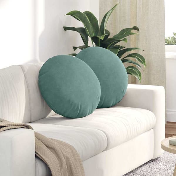 Sittkuddar 2 pcs Havgrön Ø50 x 19 cm Sammet