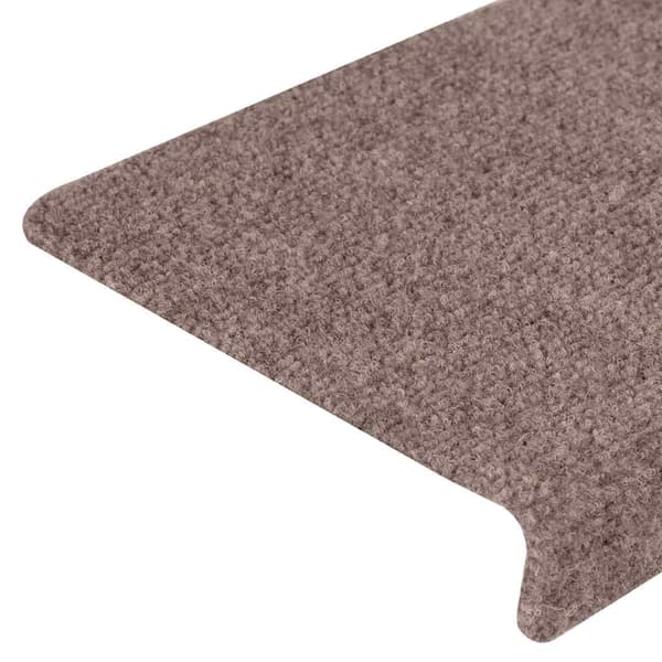 Trappmattor självhäftande 5 st 65x21x4 cm ljusbrun rektangulära kanter