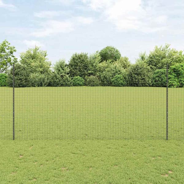 Inbäddad staketpost 22 st Grå 200 cm Pulverlackerat stål