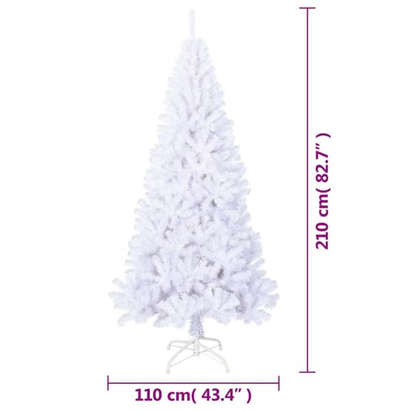 Plastgran med tjocka grenar vit 210 cm PVC