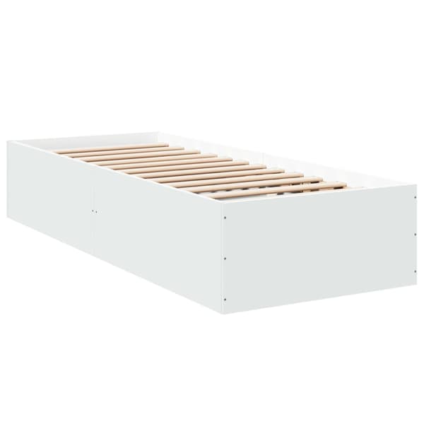 Sängram vit 100x200 cm konstruerad trä