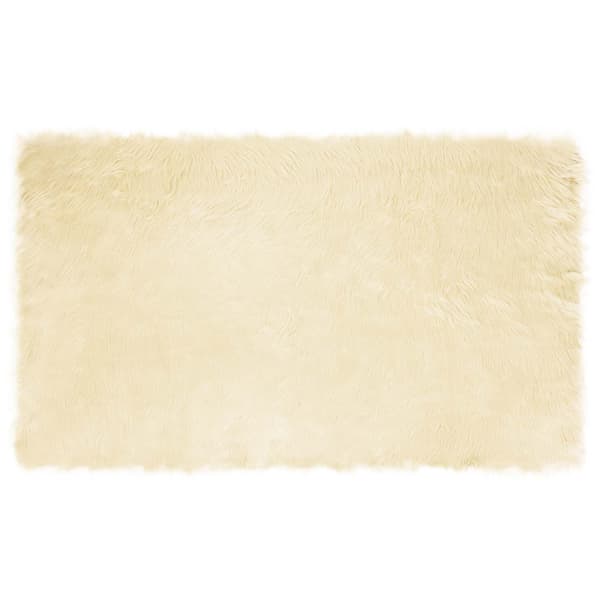 Fuskfäll matta TAFALLA Gräddvit 100 x 200 cm Polyester