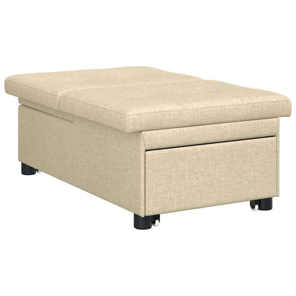 Pull Out Sofa Bed Kräm 194 x 50 x 82 cm tyg