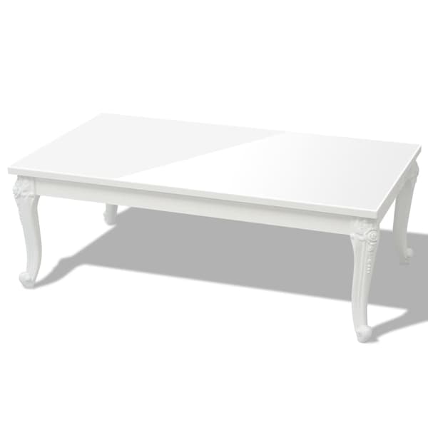 Soffbord 115x65x42 cm högglans vit