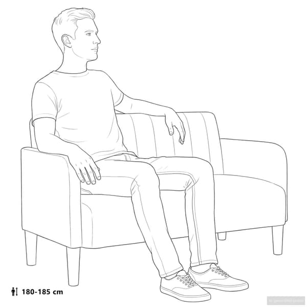 Loveseat soffa blå 109 cm sammet