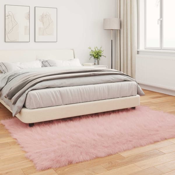 Fuskfäll matta TAFALLA Rosa 140 x 200 cm Polyester