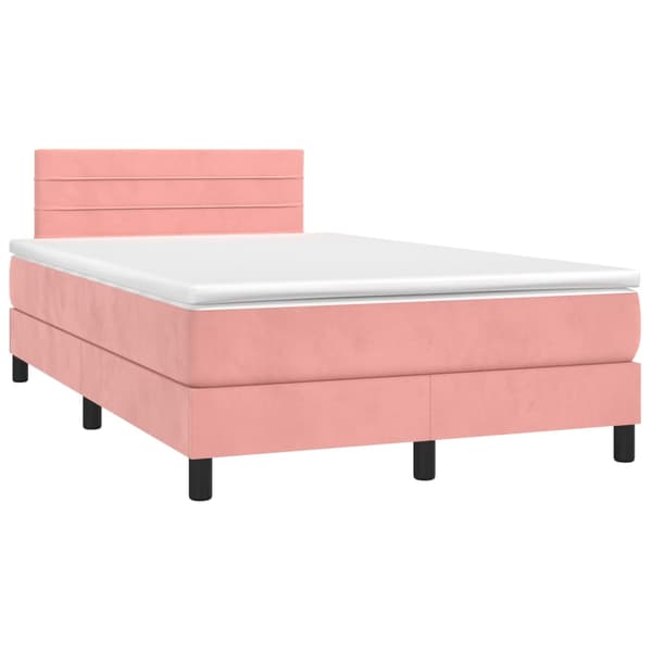 Ramsäng med madrass rosa 120x190 cm sammet