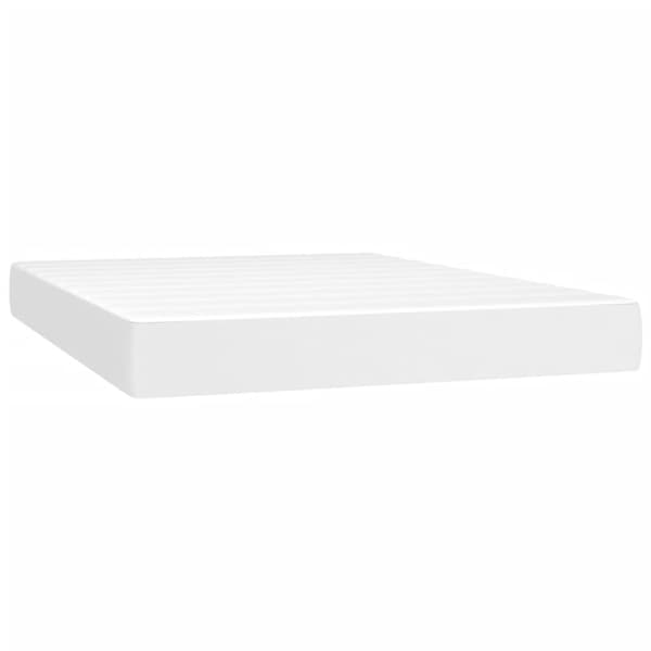 Ramsäng med madrass vit 140x190 cm konstläder