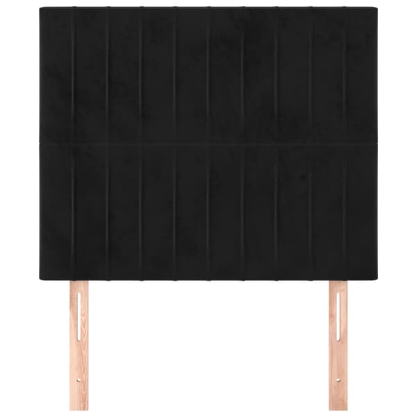 Sänggavel svart 100x5x118/128 cm sammet