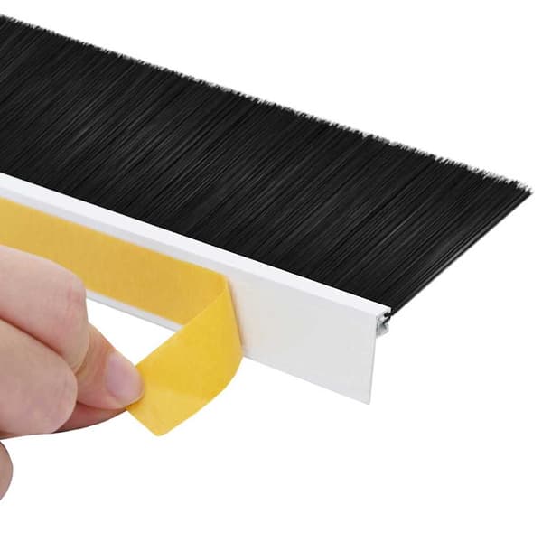 Självhäftande dörrborstlist 2 pcs Vit 100 cm Aluminiumlegering
