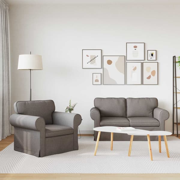 Soffset 2 pcs Taupe 155 x 82 x 80 cm tyg