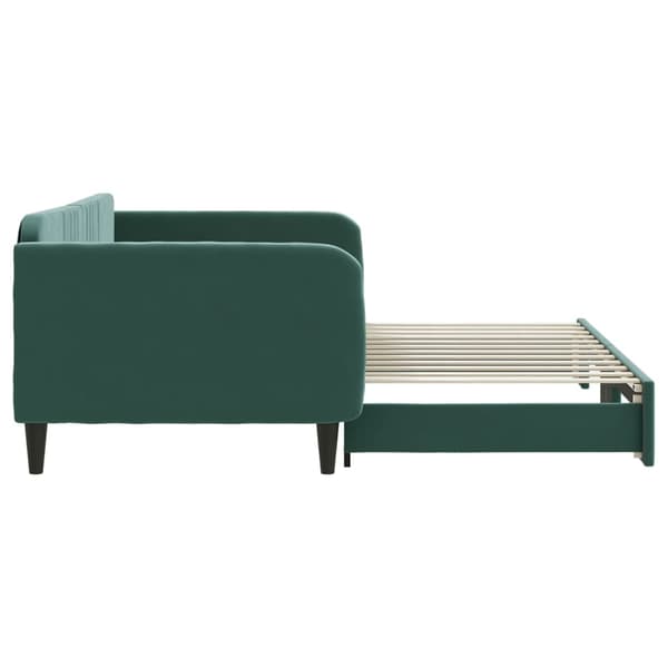 Dagbädd utdragbar mörkgrön 100x200 cm sammet